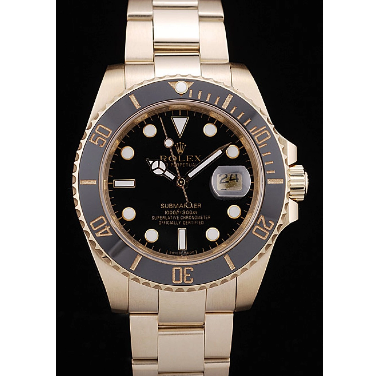 Aaa replica watch Black Bezel Rolex Dial Black Submariner Ceramic 98231 0818